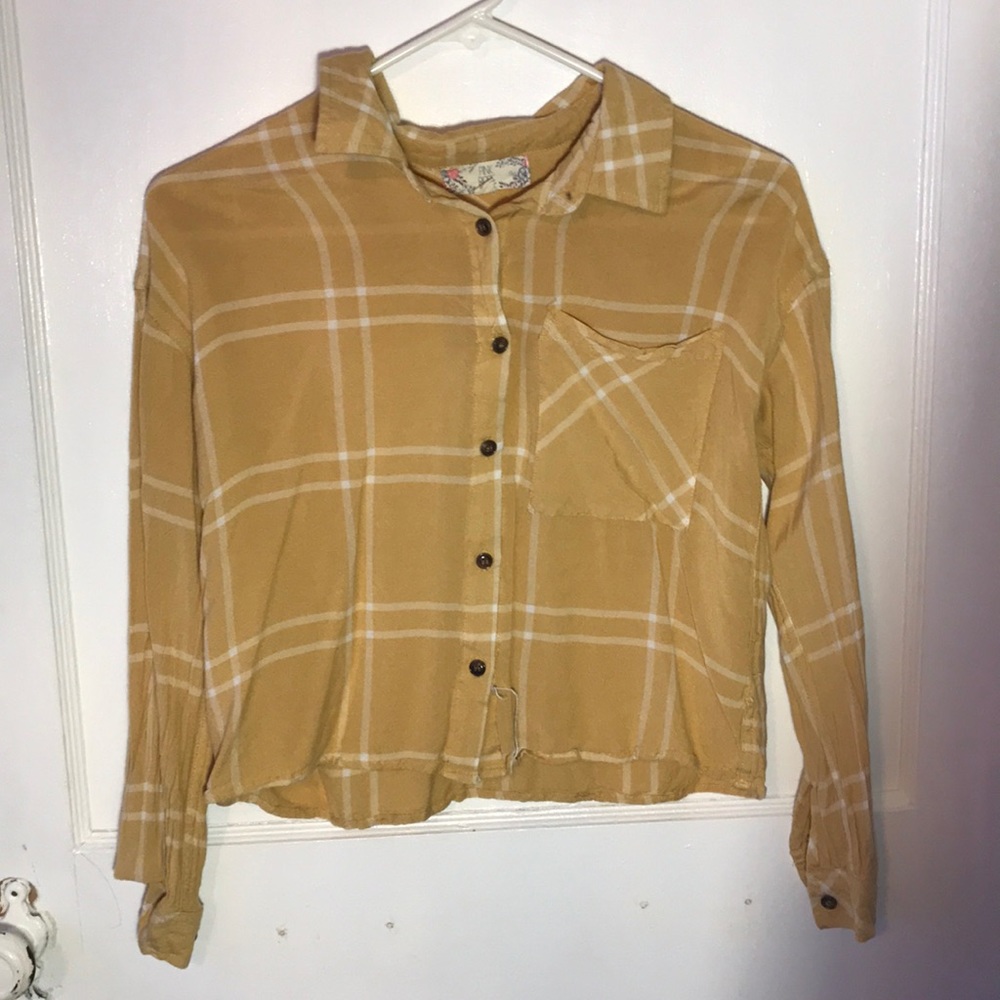 Cropped yellow flannel